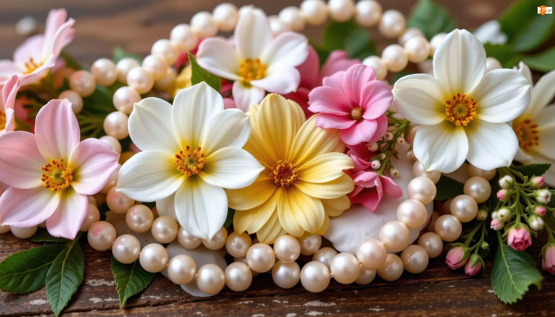 Korale, Kwiaty, Perły