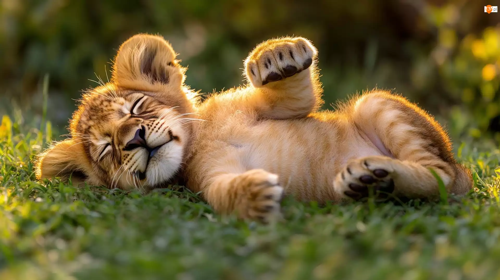 Śpiące, AI, Lwiątko, Lew, Trawa