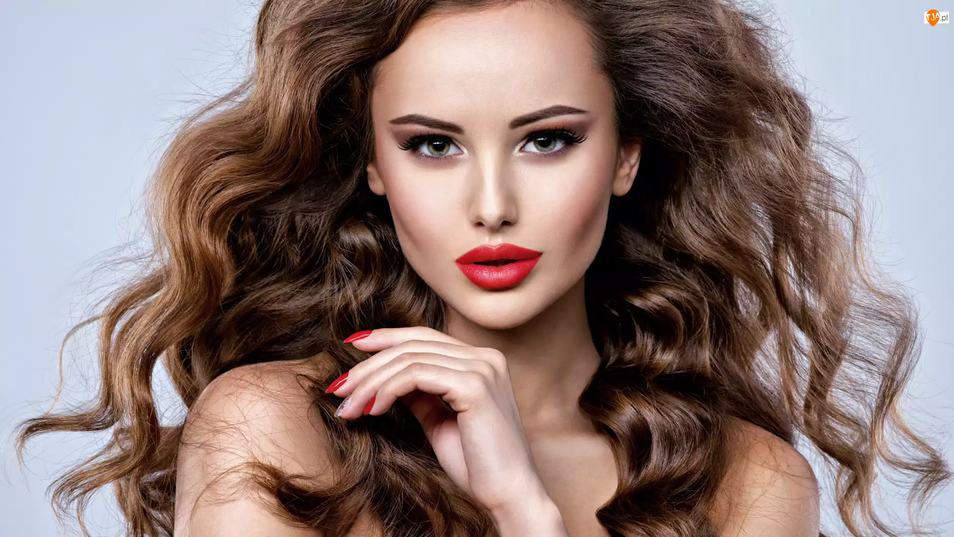 Makijaż, Kobieta, Długie, Włosy