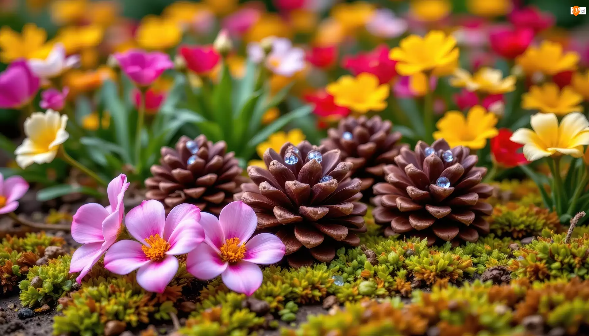 Szyszki, Różowe, Kwiaty