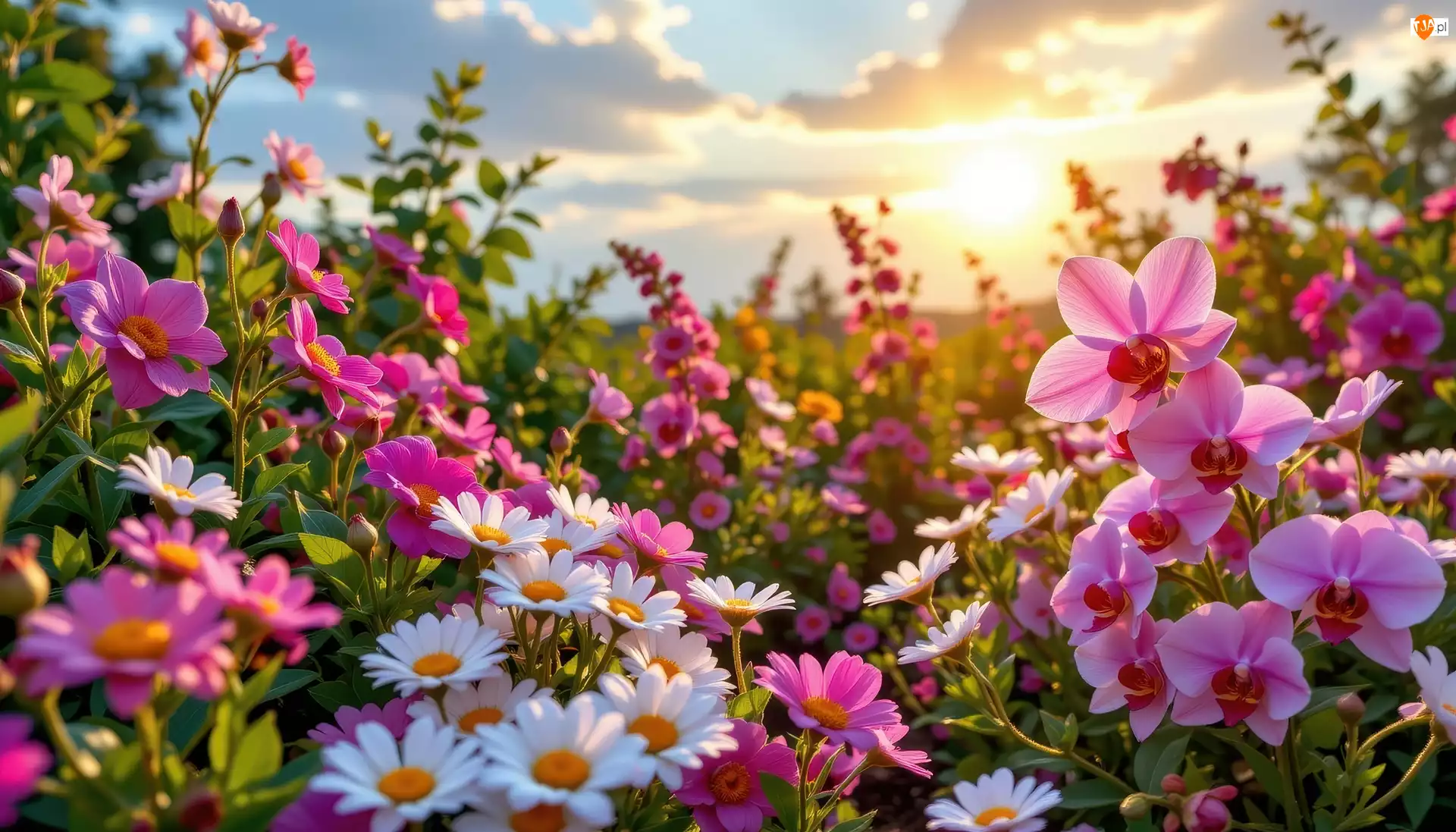 Grafika AI, Kwiaty, Niebo