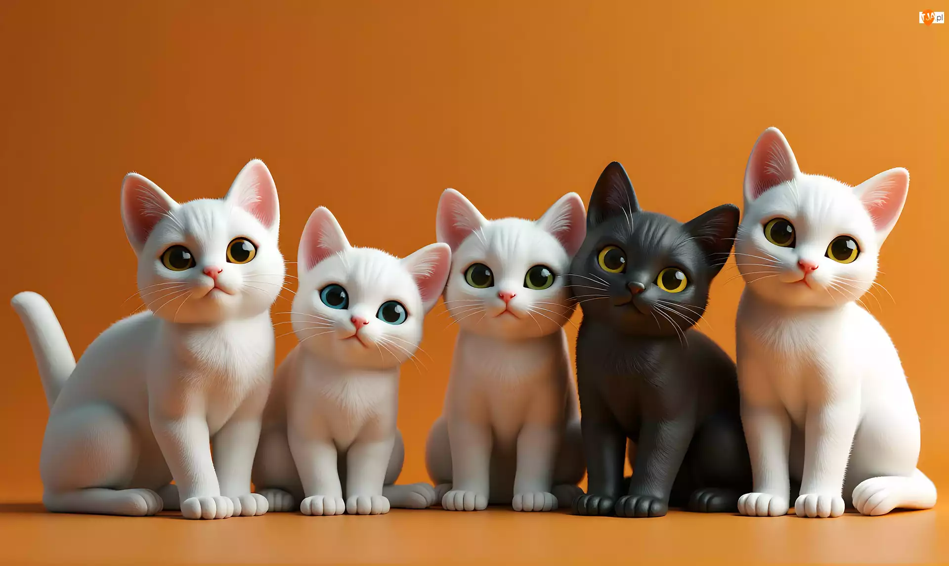 Pomarańczowe, Koty, Tło