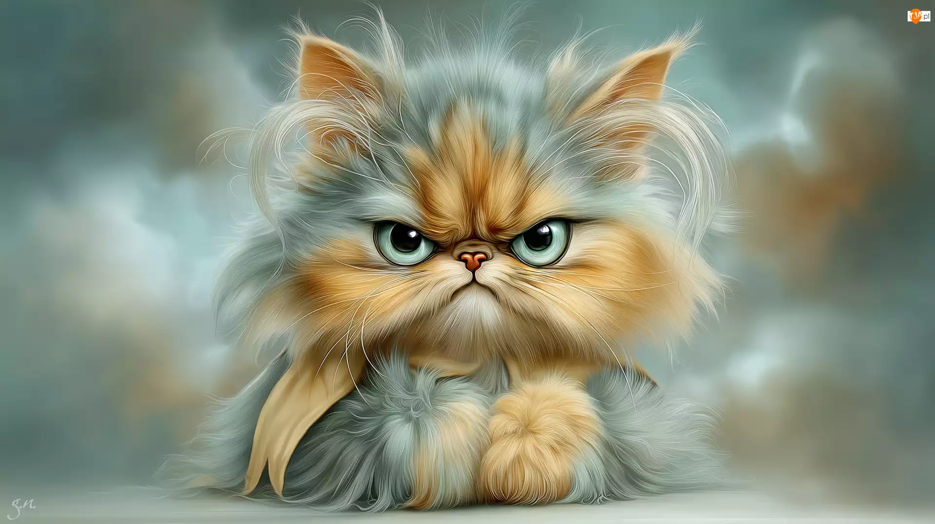Grafika AI, Puszysty, Kot