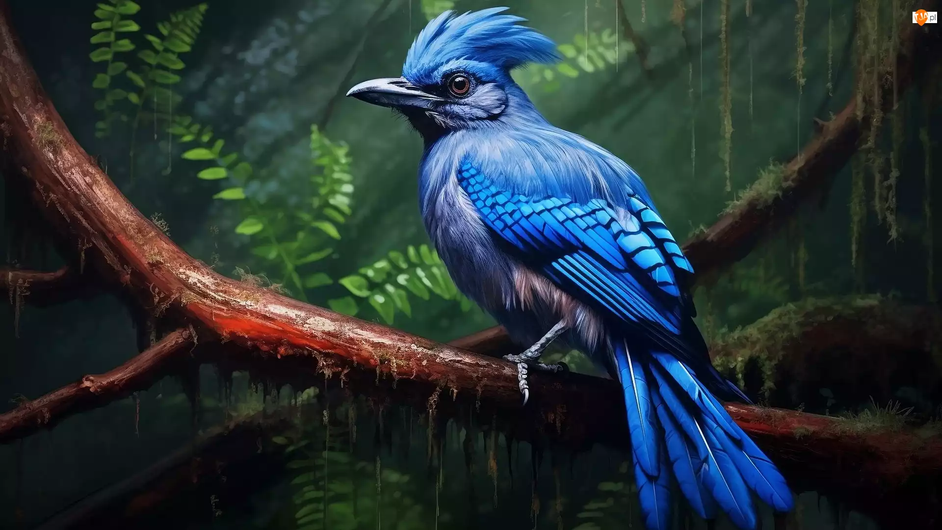 Al, Niebieski, Ptak, Konary