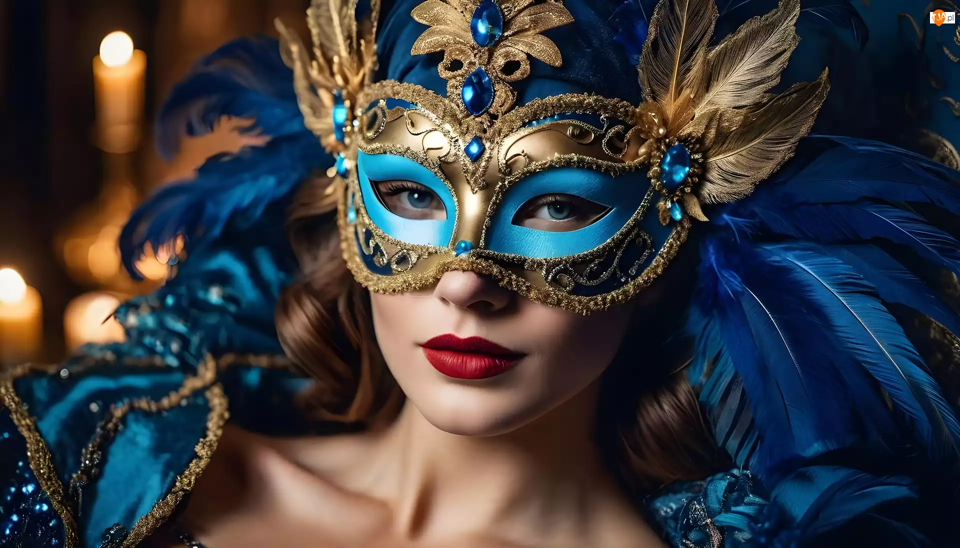 Pióra, Dziewczyna, Karnawał, Maska