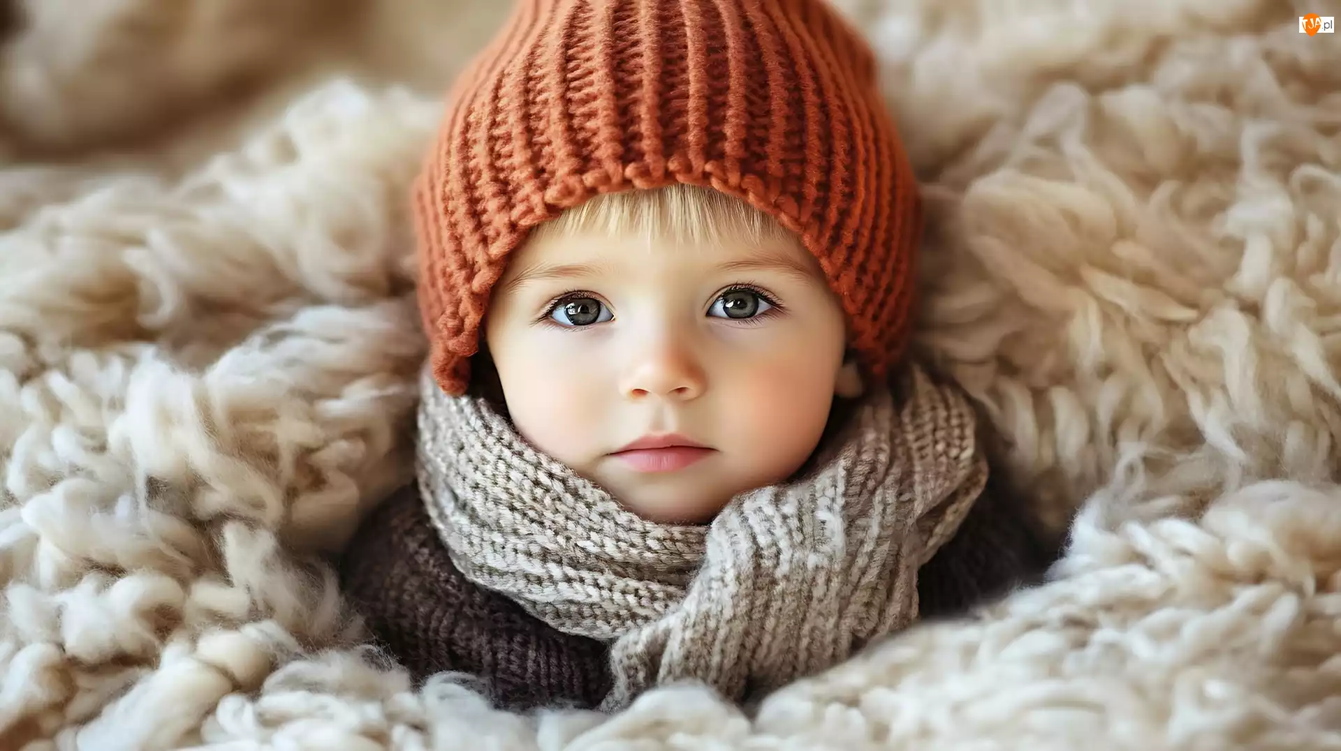 Wełniany, Dziecko, Czapka, Szalik