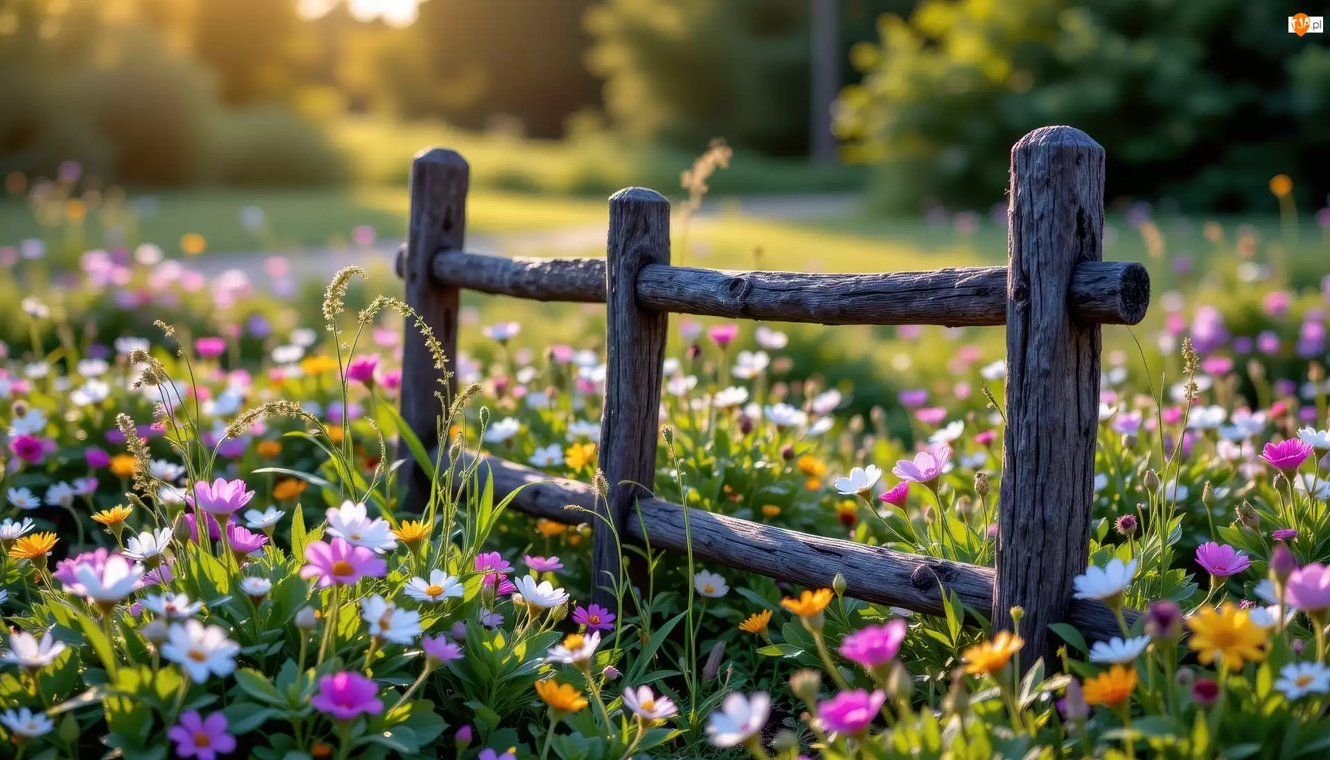 Kwiaty, Ogrodzenie, Łąka