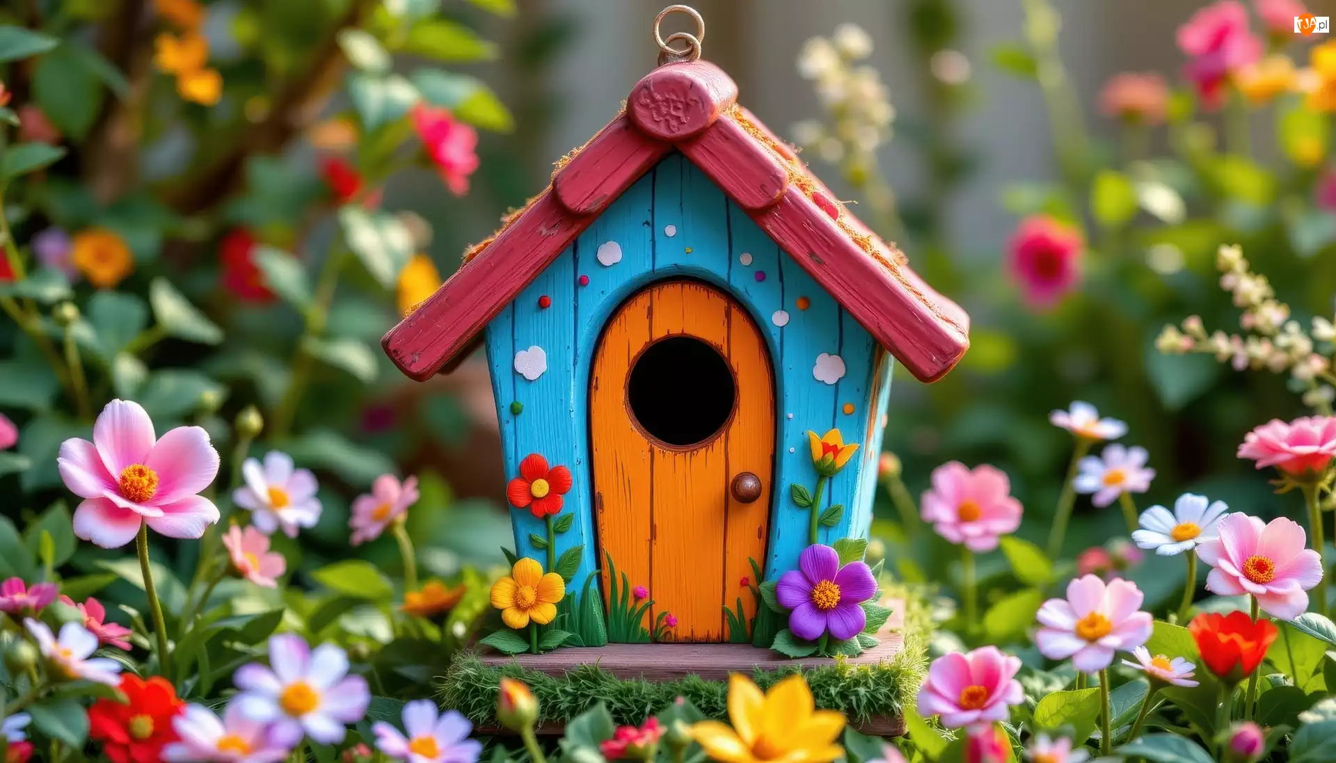 Budka, Dekoracja, Domek, Kolorowy, Kwiaty