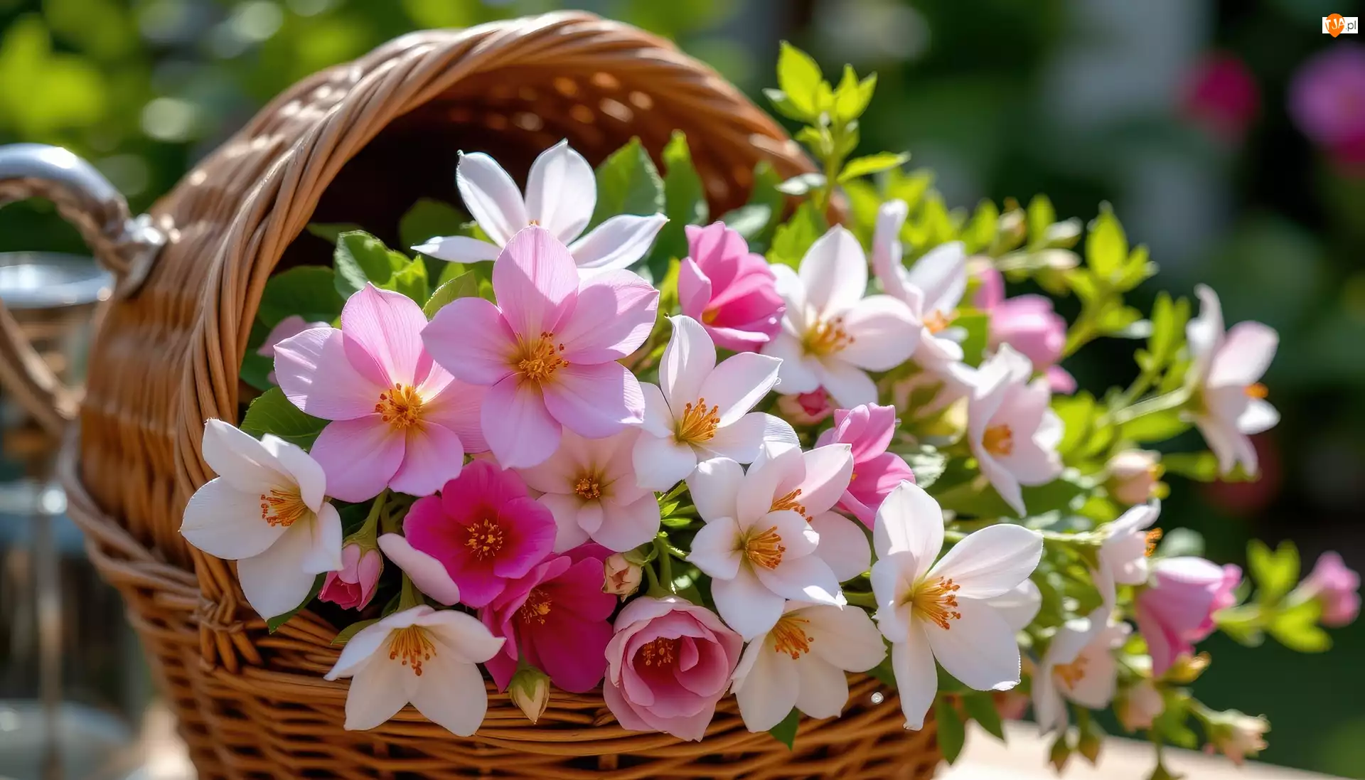 Grafika AI, Bukiet, Kwiatów, Koszyk