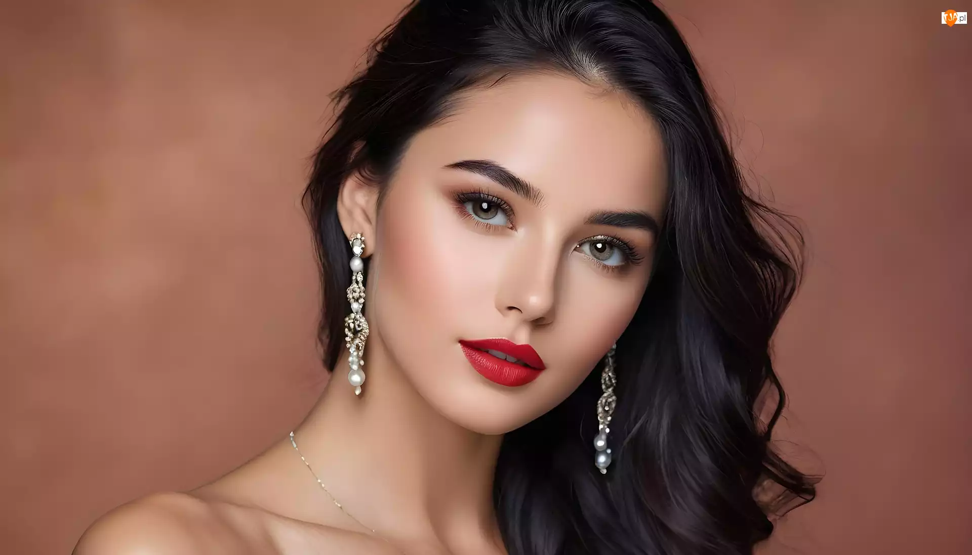 Kolczyki, Dziewczyna, Brunetka, Makijaż