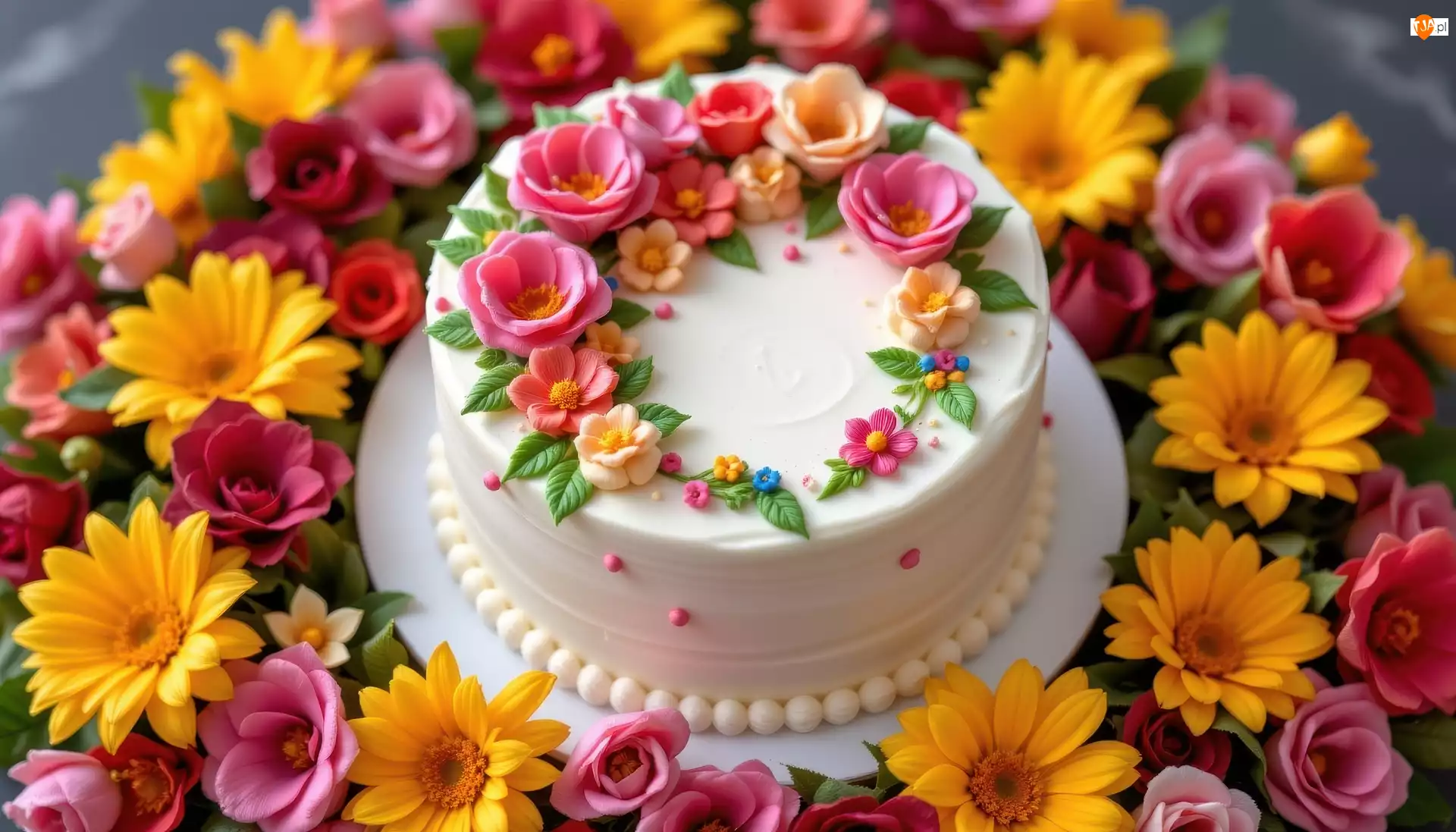 Kwiaty, Ciasto, Lukier