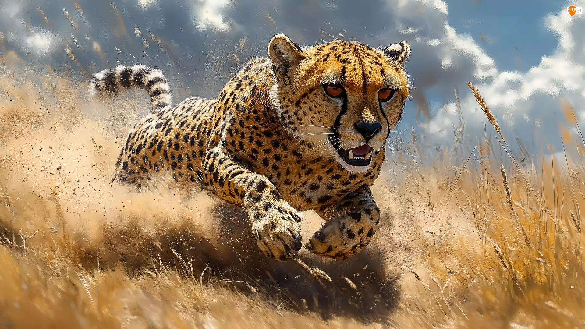 Grafika, Gepard, Bieg, Skok