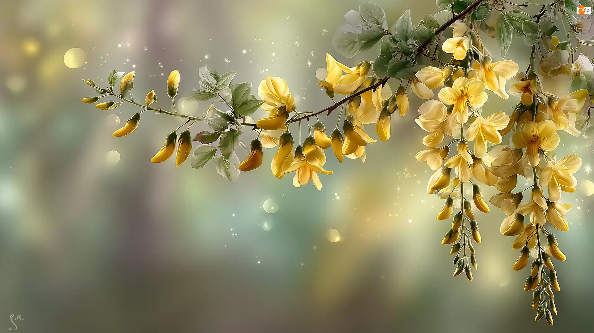 Grafika AI, Złotokap, Żółte, Kwiaty