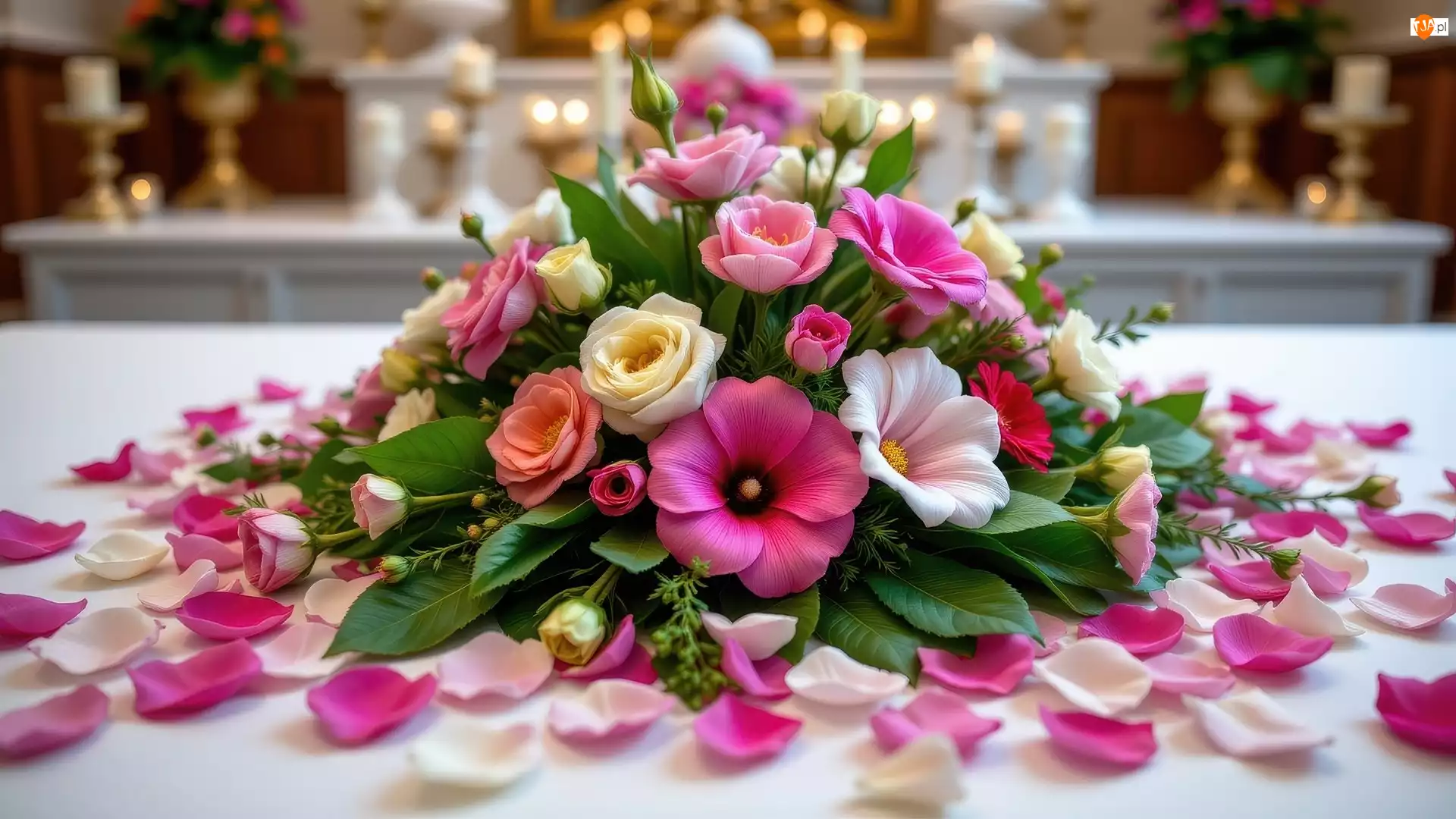 Kolorowe, Kwiaty, Kwiatów, Bukiet, Płatki, Różowe, Białe