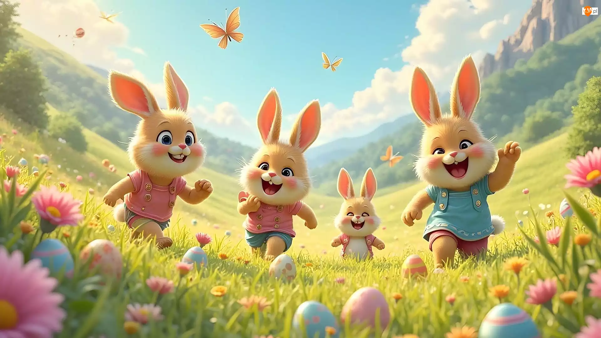 Pisanki, Króliki, Jajka, Wielkanoc