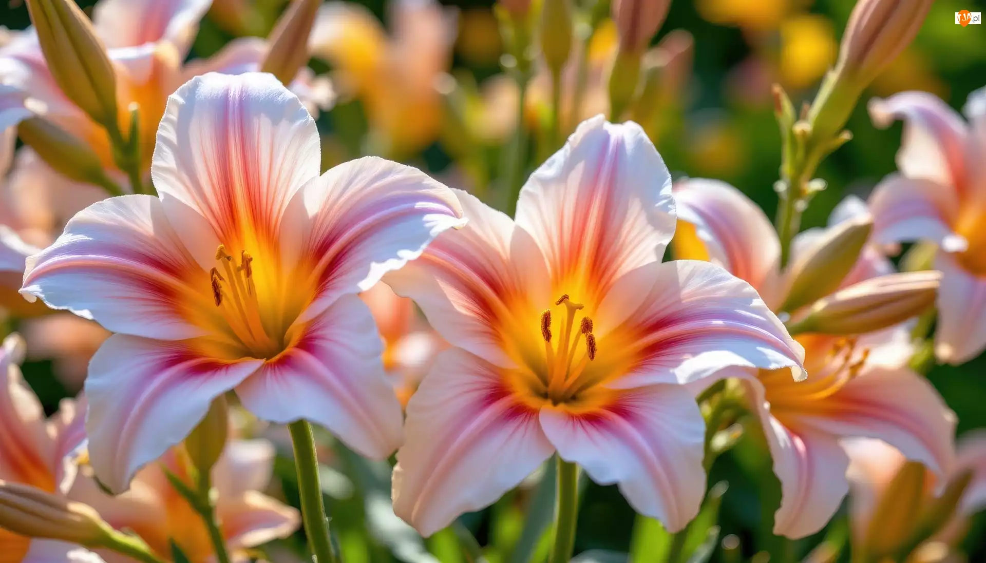 Lilie, Biało-różowe, Dwie