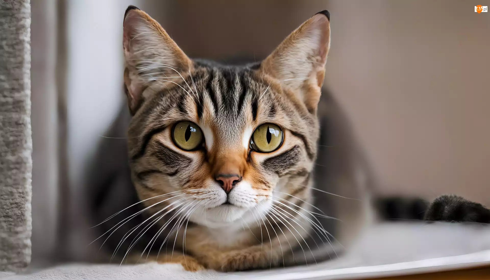 Zbliżenie, Kot, Żółte, Oczy