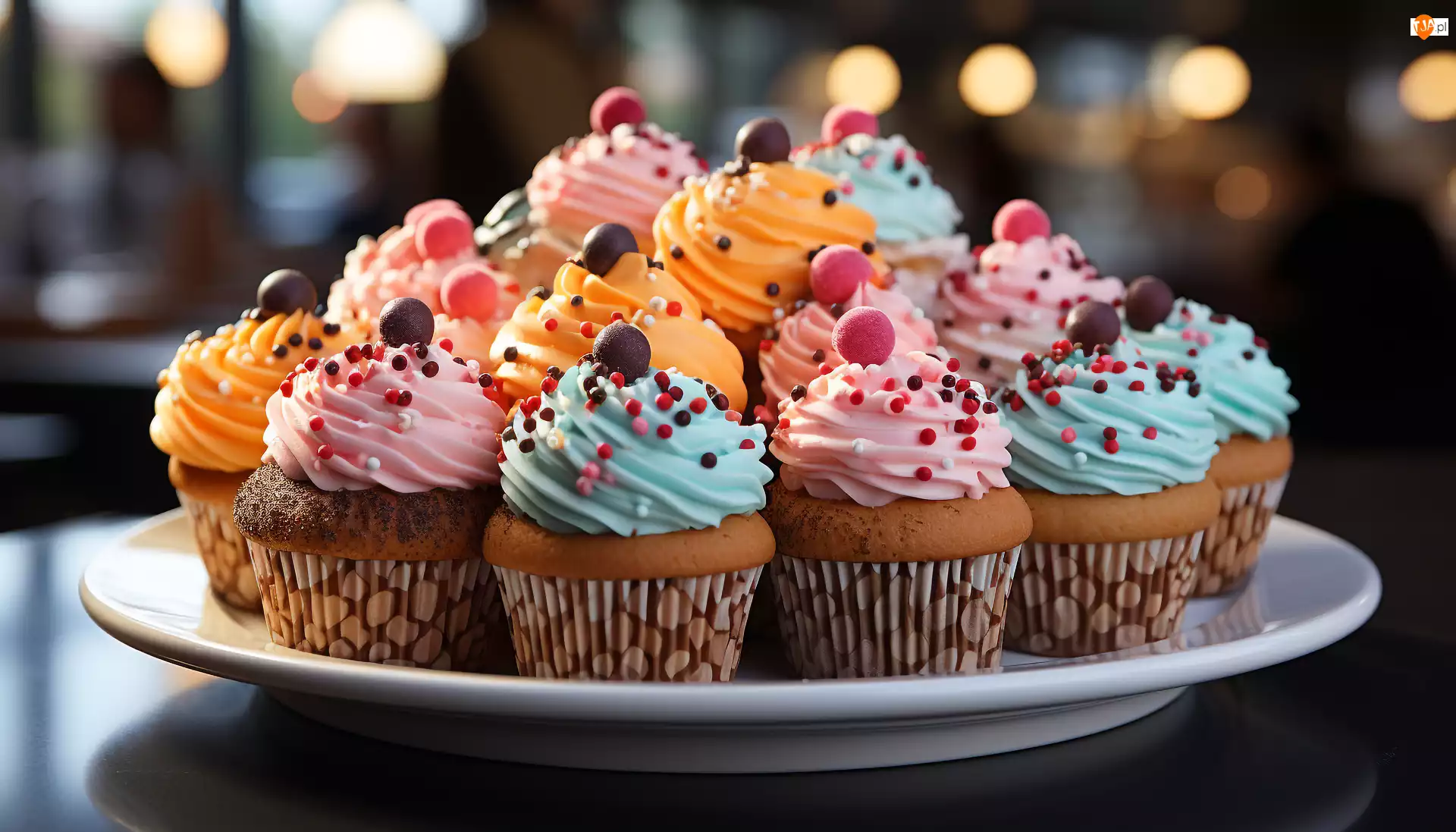 Talerz, Babeczki, Krem