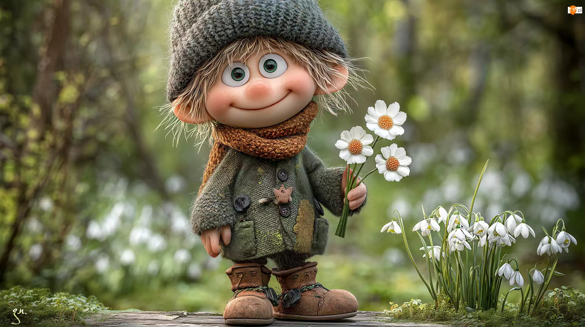 Dla dzieci, Chłopiec, Kwiaty, Grafika AI