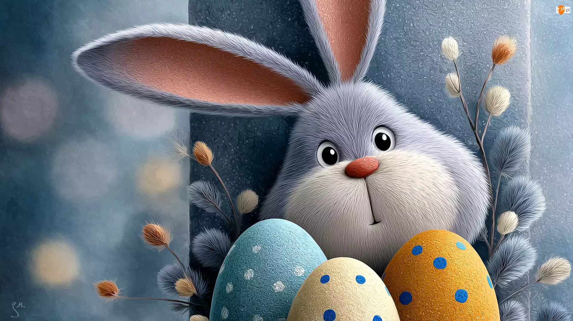 Bazie, Grafika AI, Pisanki, Zajączek, Wielkanoc