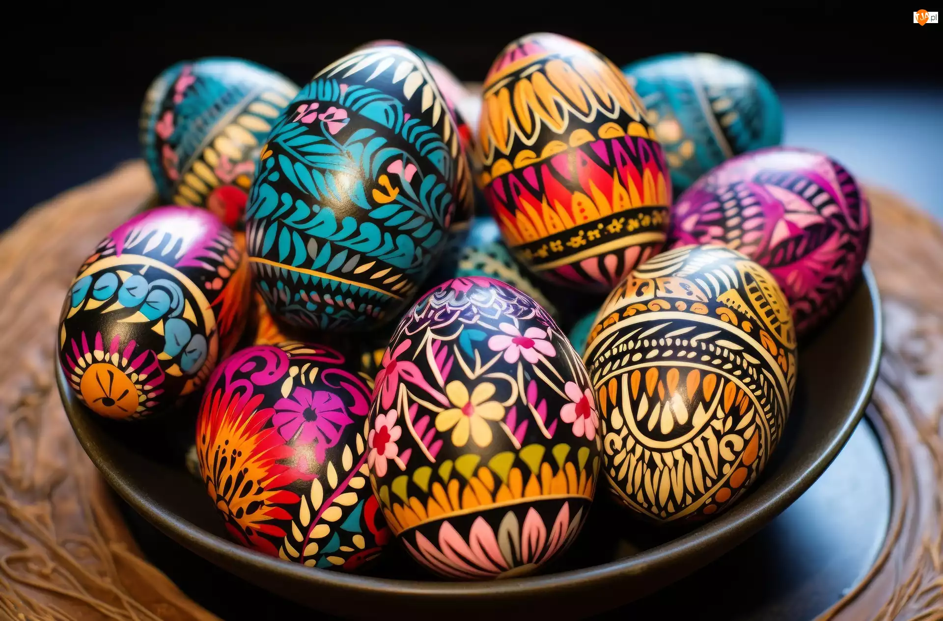 AI, Wielkanoc, Pisanki, Miseczka