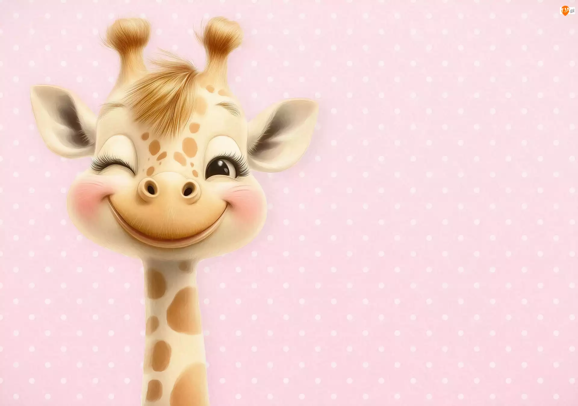 Oko, Żyrafa, Usmiech, Przymknięte