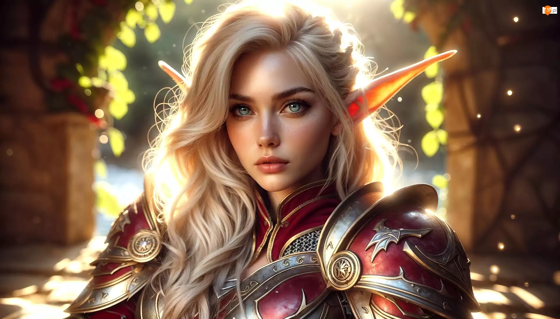 Grafika AI, Dziewczyna, Blondynka, Elfka