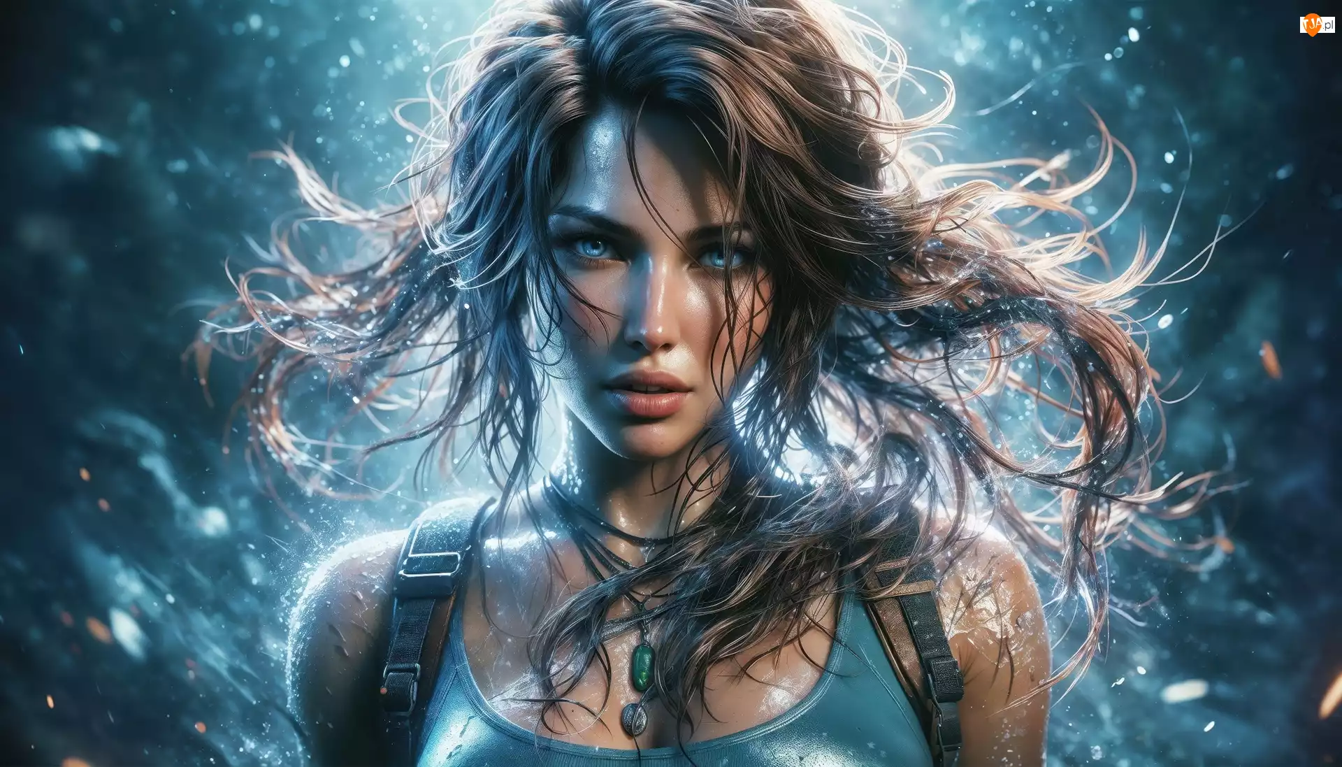 Grafika AI, Lara Croft, Postać, Spojrzenie