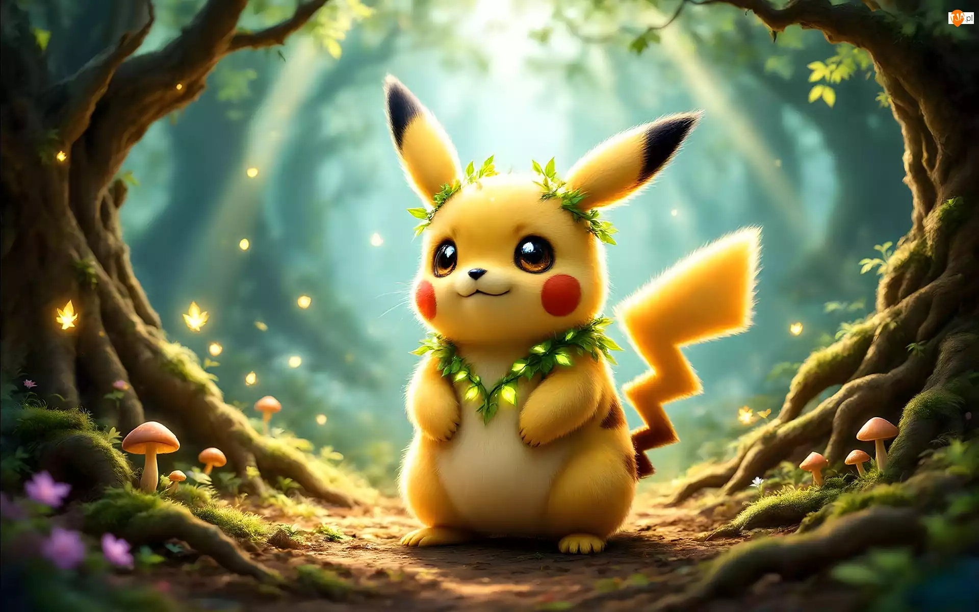 Grafika AI, Pikachu, Pokemon, Las