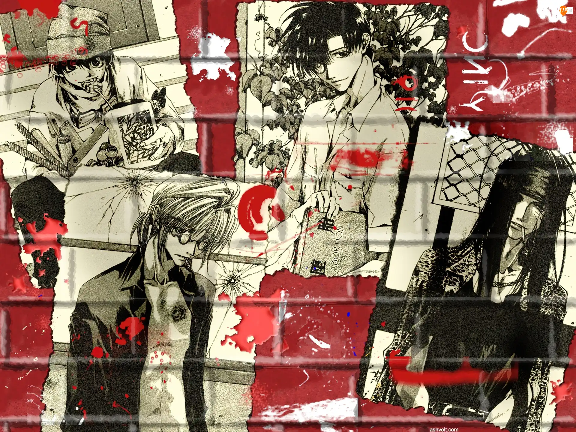 ludzie, Saiyuki, ściana, mur