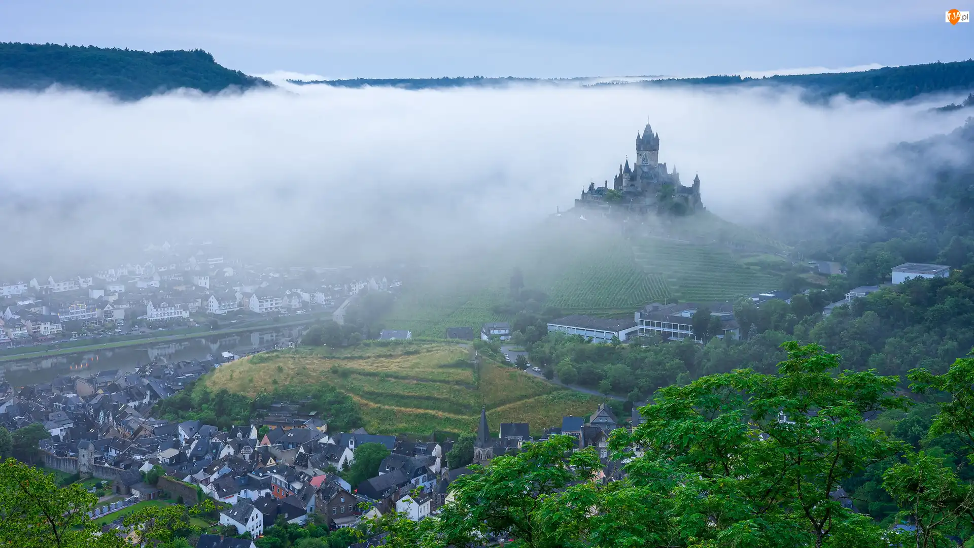 Mgła, Niemcy, Domy, Zamek Reichsburg, Miasto Cochem