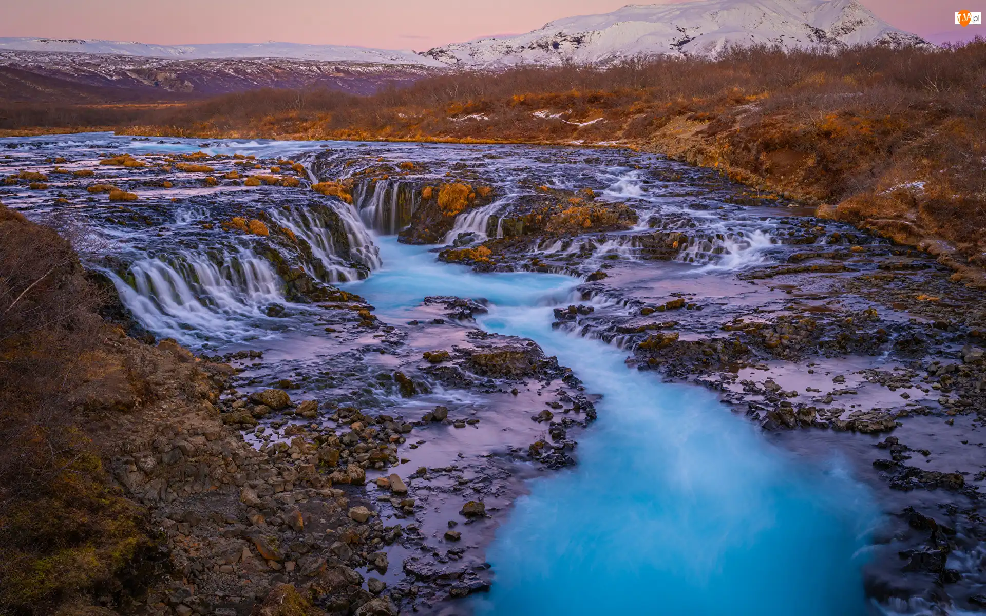 Rzeka, Islandia, Wodospad, Góry, Bruara, Bruarfoss Waterfall