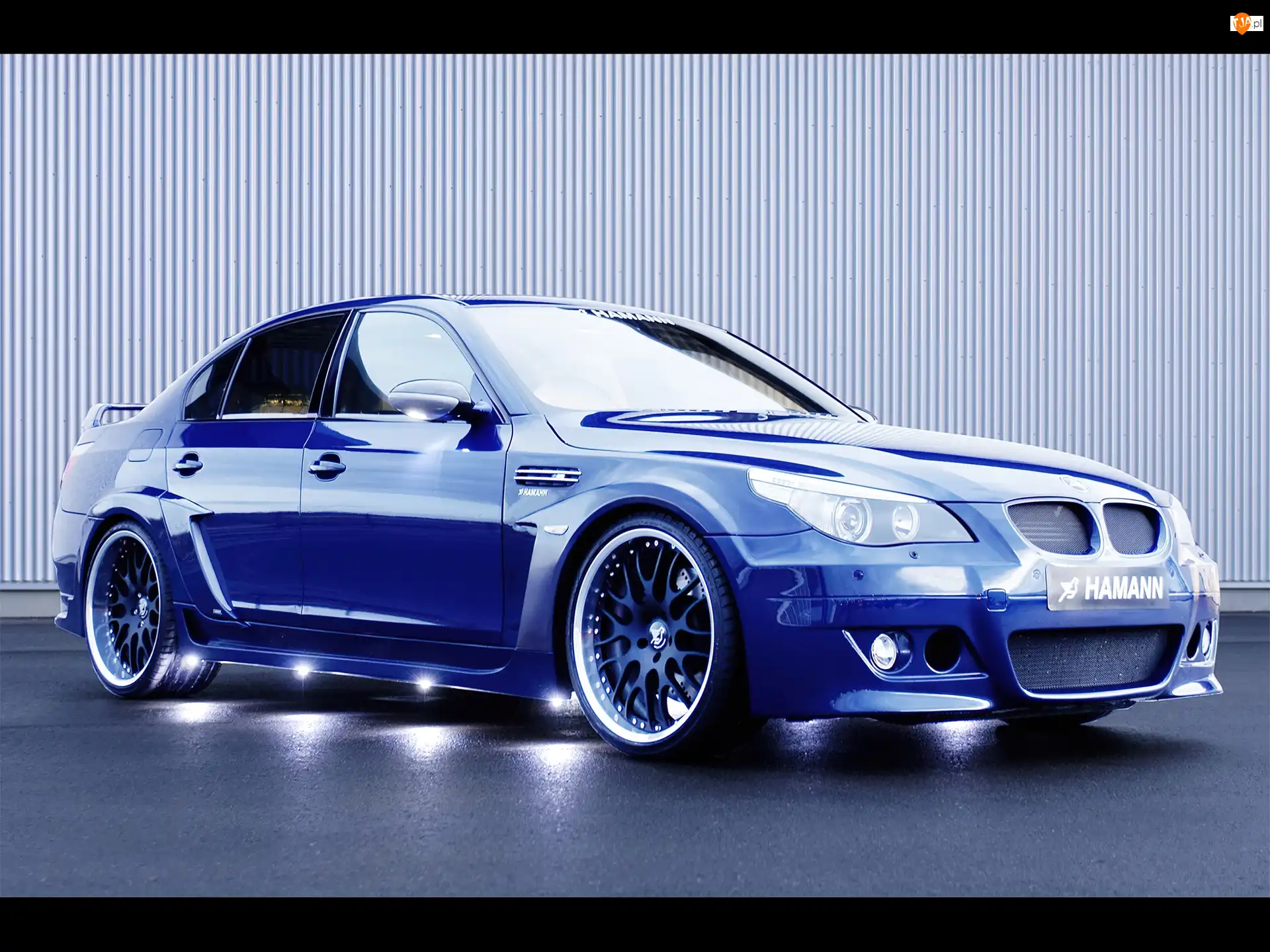 Podświetlenie, Niebieski, BMW 5, E60