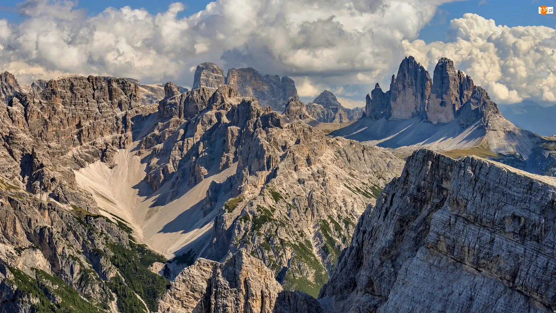 Dolomity, Skały, Góry, Włochy, Tre Cime di Lavaredo