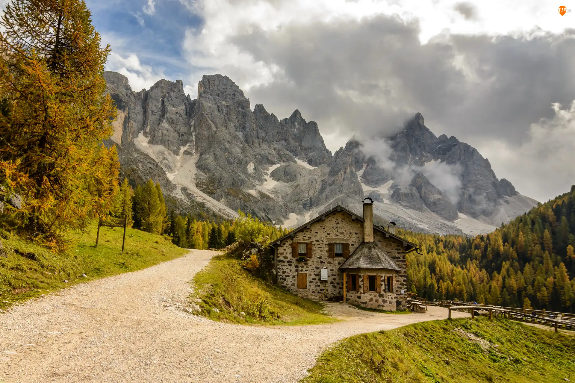 Dolina Val Venegia, Włochy, Restauracja Malga Venegiota di Tonadico, Droga, Dom, Góry Dolomity