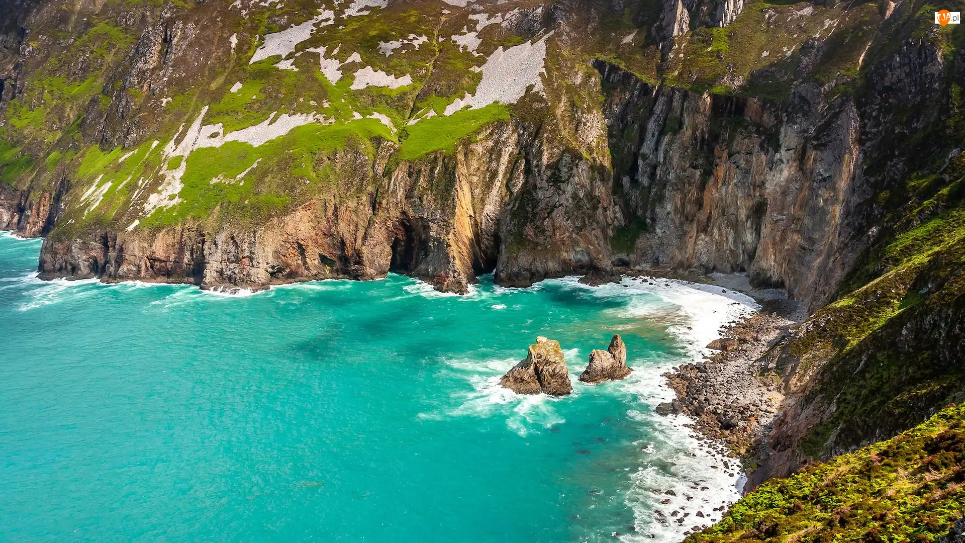 Hrabstwo Donegal, Klif, Skały, Irlandia, Zatoka, Morze, Slieve League