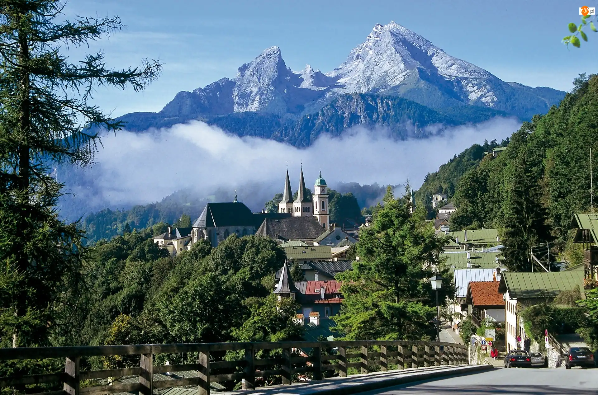 Masyw, Górski, Droga, Berchtesgaden, Mgła, Lasy, Watzmann