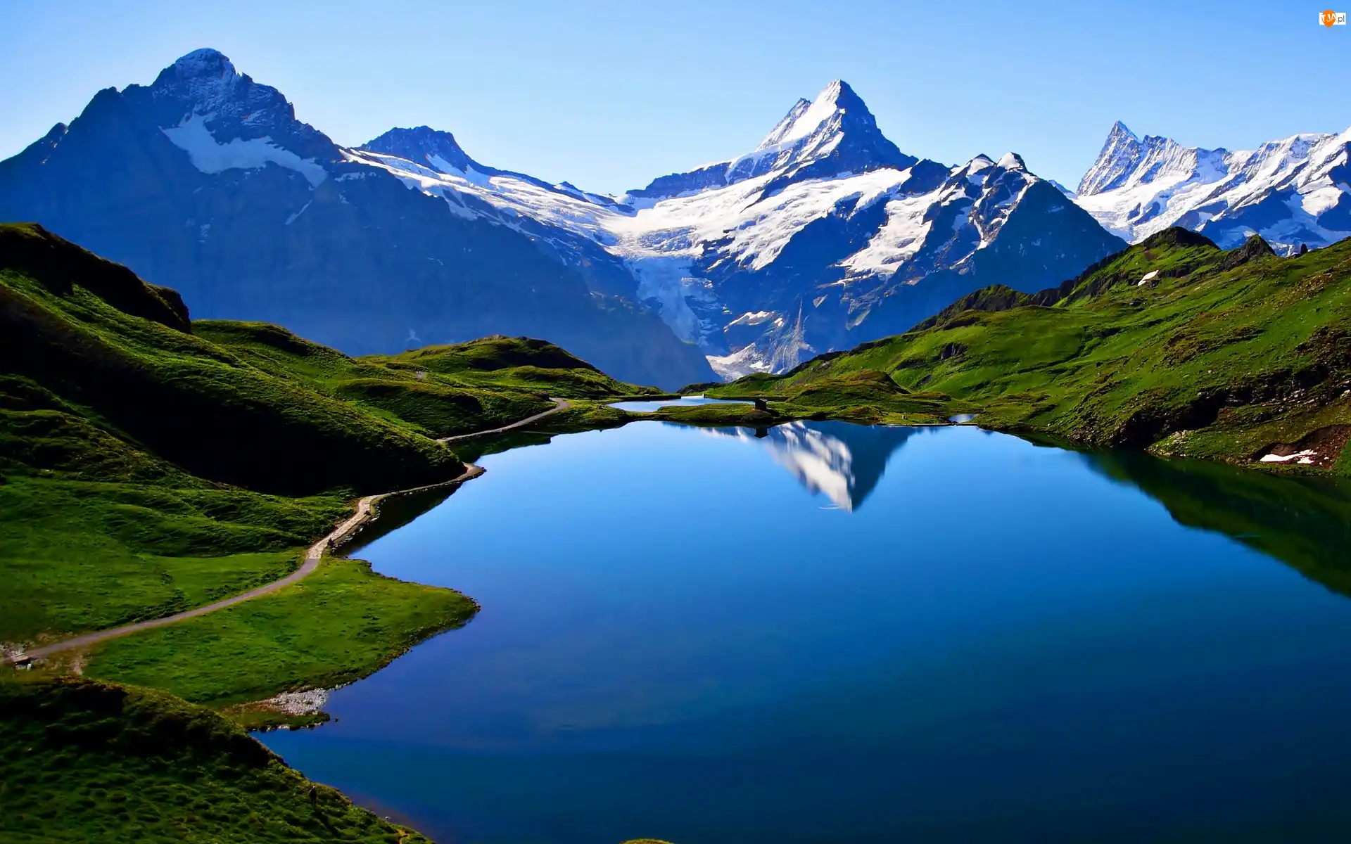 Góry, Droga, Bechalpsee, Jezioro, Łąki