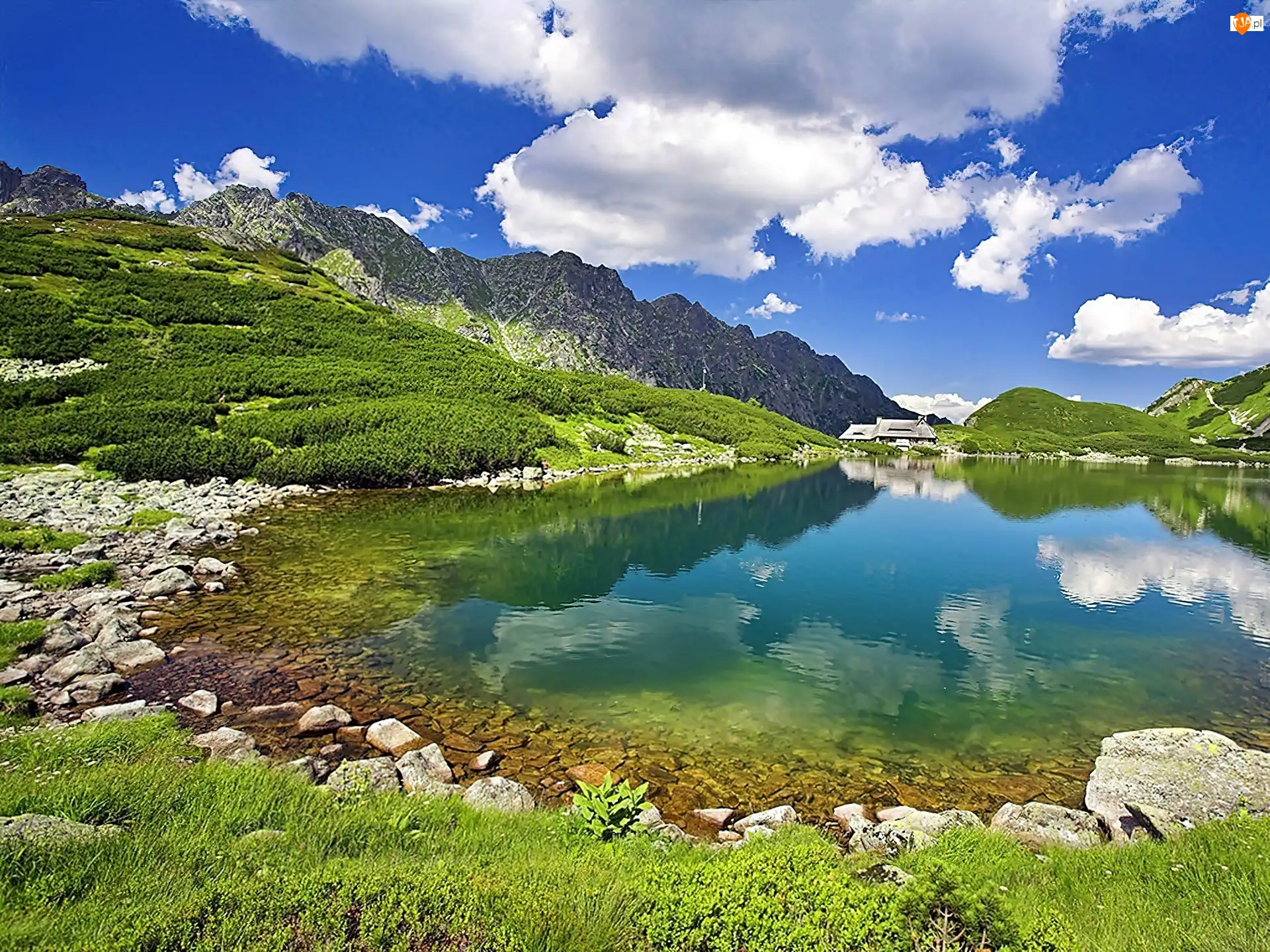 Jezioro, Odbicie, Hale, Tatry, Obłoki