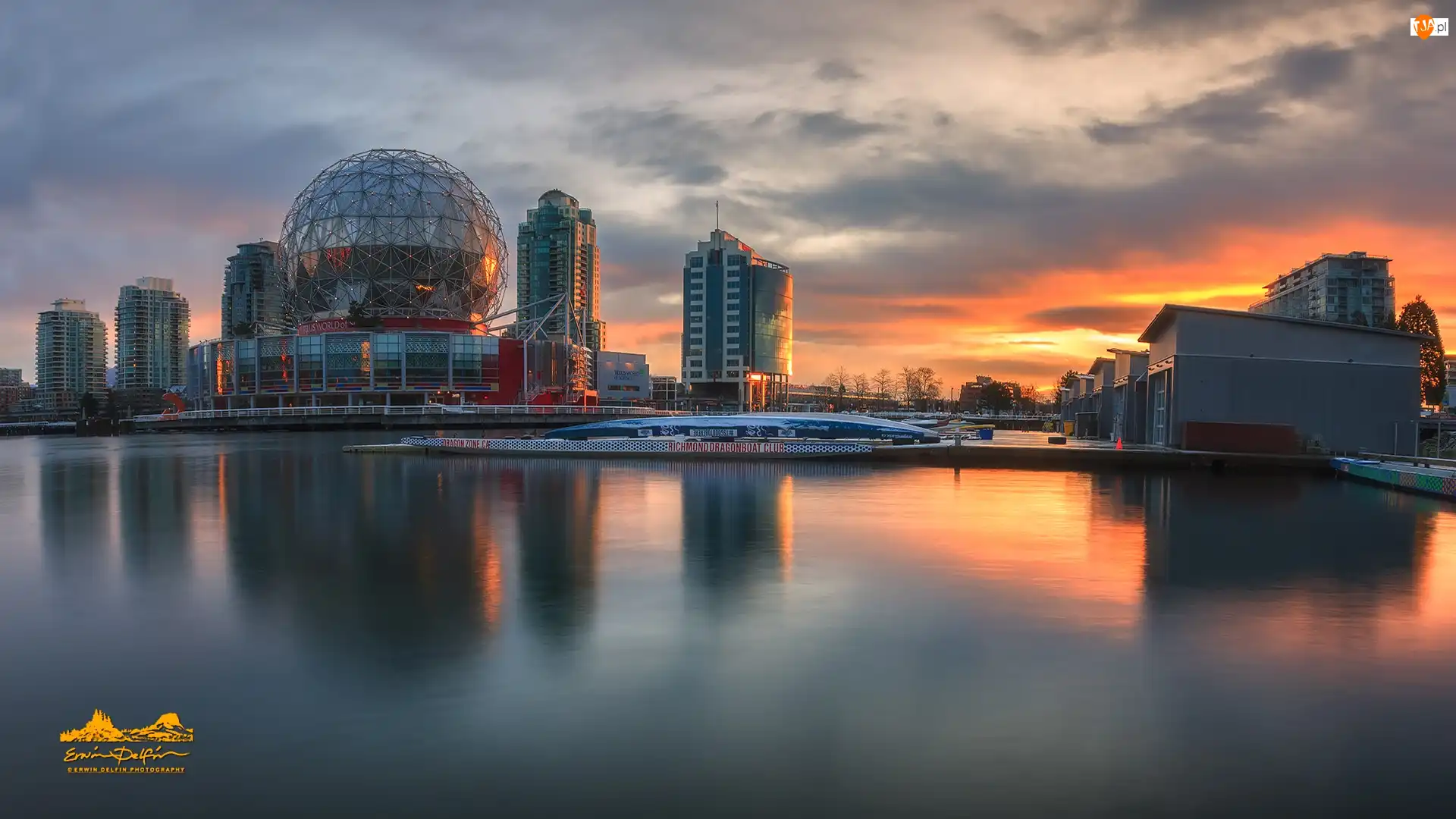 Muzeum Nauki, Science World at TELUS, Kanada, Kopuła, Vancouver, Rzeka Fraser, Wieżowce