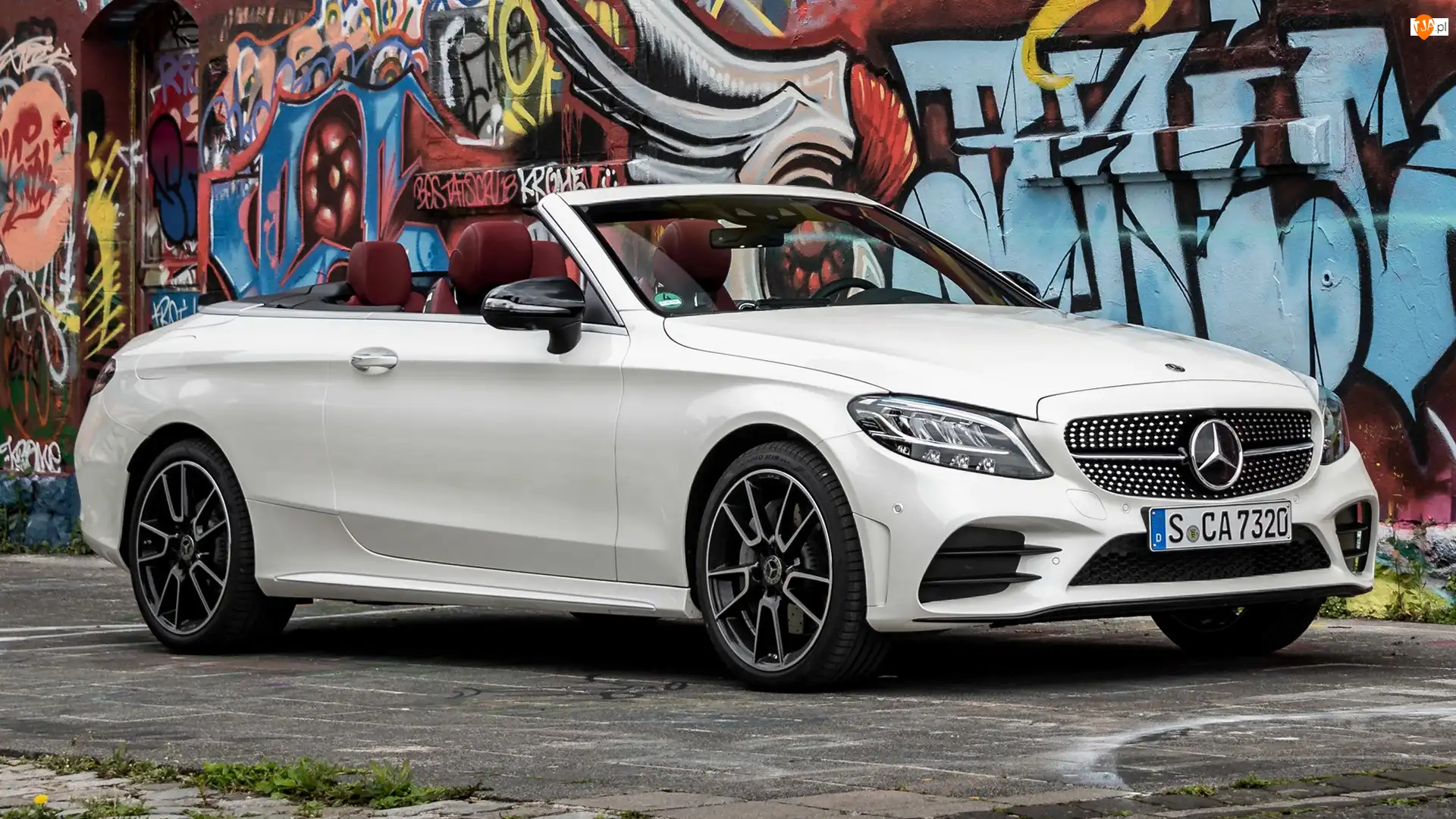AMG Line, Biały, Mercedes-Benz C, Cabrio
