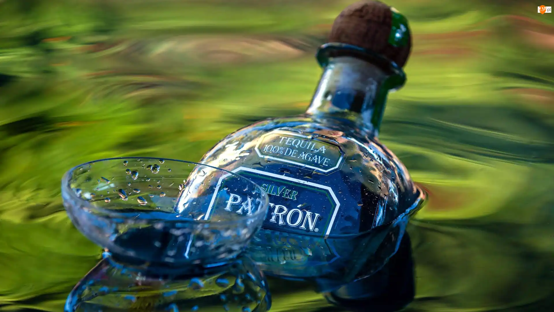 Kieliszek, Tequila Patron, Butelka, Woda