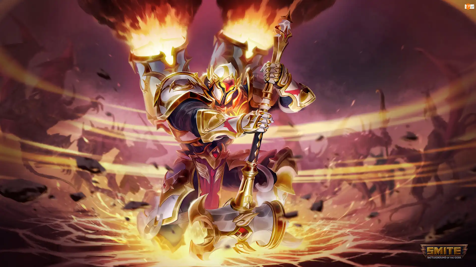 Smite Battleground of the God, Postać, Wybuch, Gra, Ogień, Młot, Cannon Crusader Vulcan