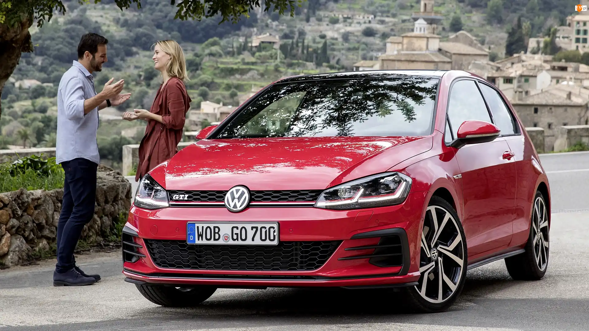 Mężczyzna, Volkswagen Golf 7 GTI Performance, 2017, Kobieta