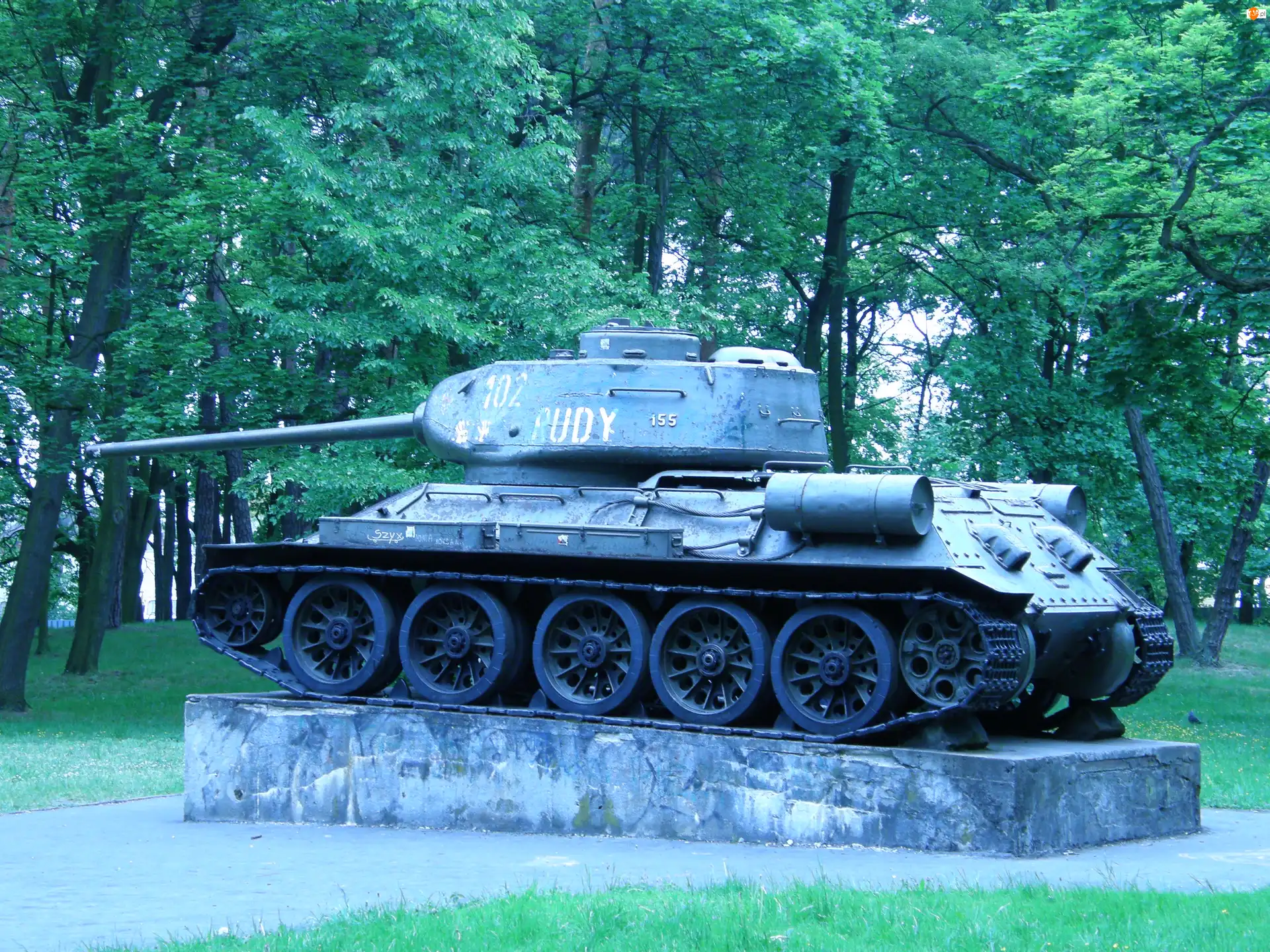 Park, Grudziądz, Rudy102, Czołg, Miejski