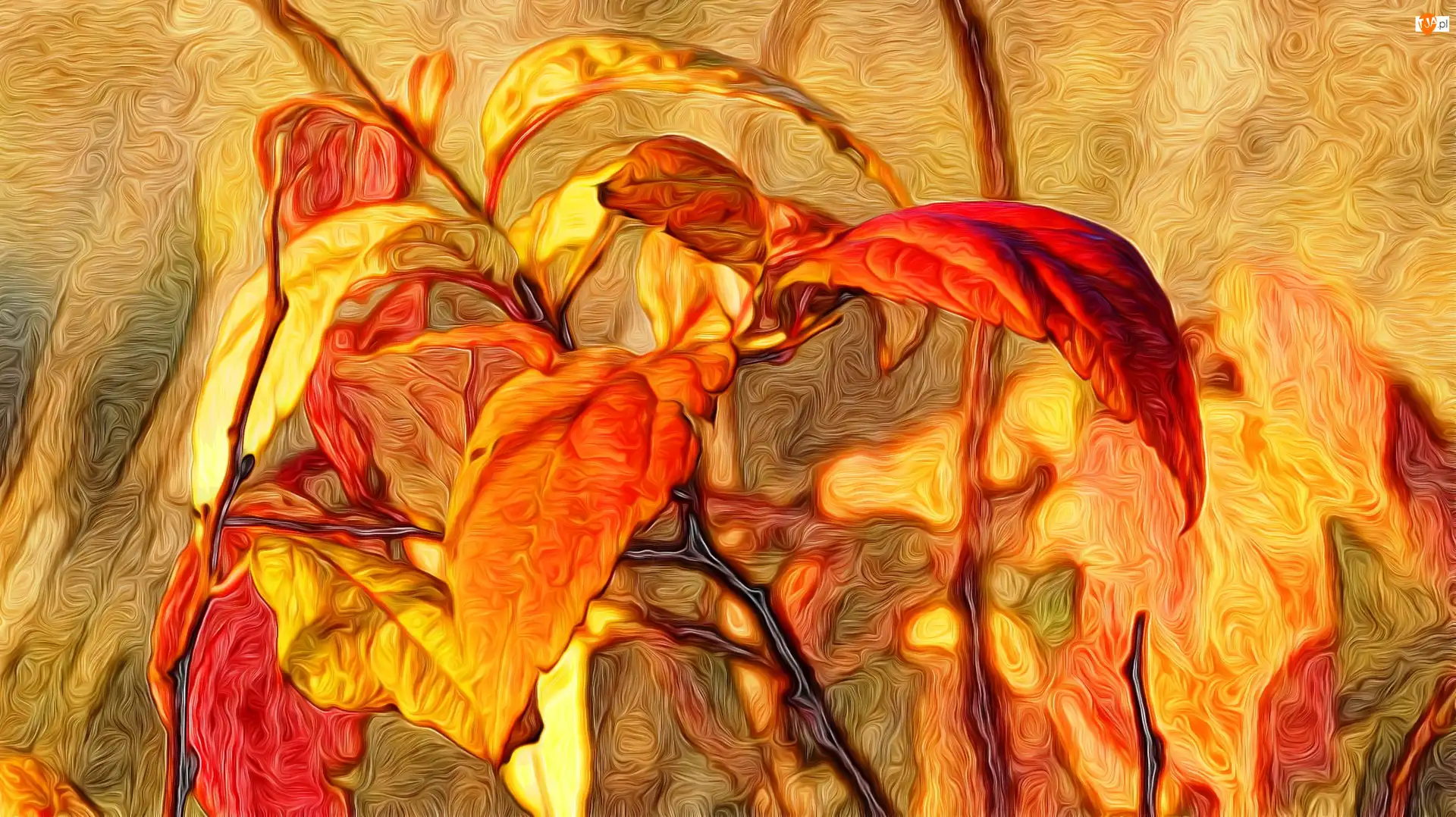 Liście, Paintography, Roślina
