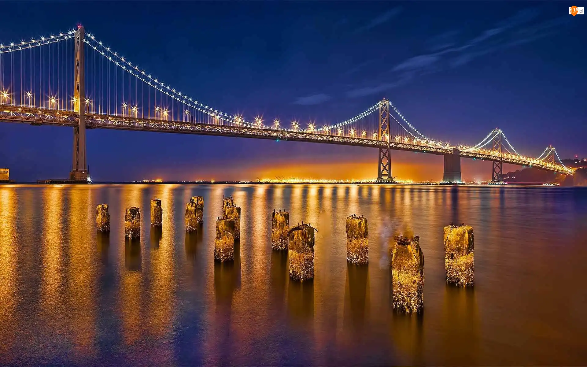Golden Gate, San Francisco, Oświetlony, Most