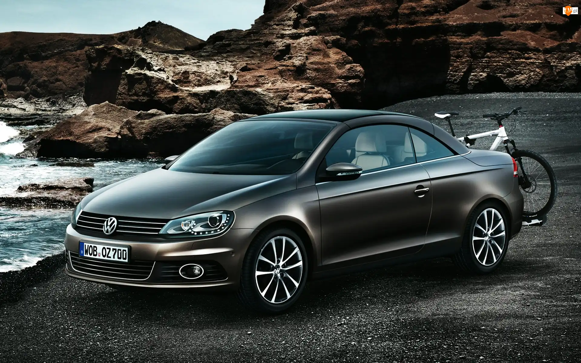 Skały, Volkswagen, Rower, Wybrzeże