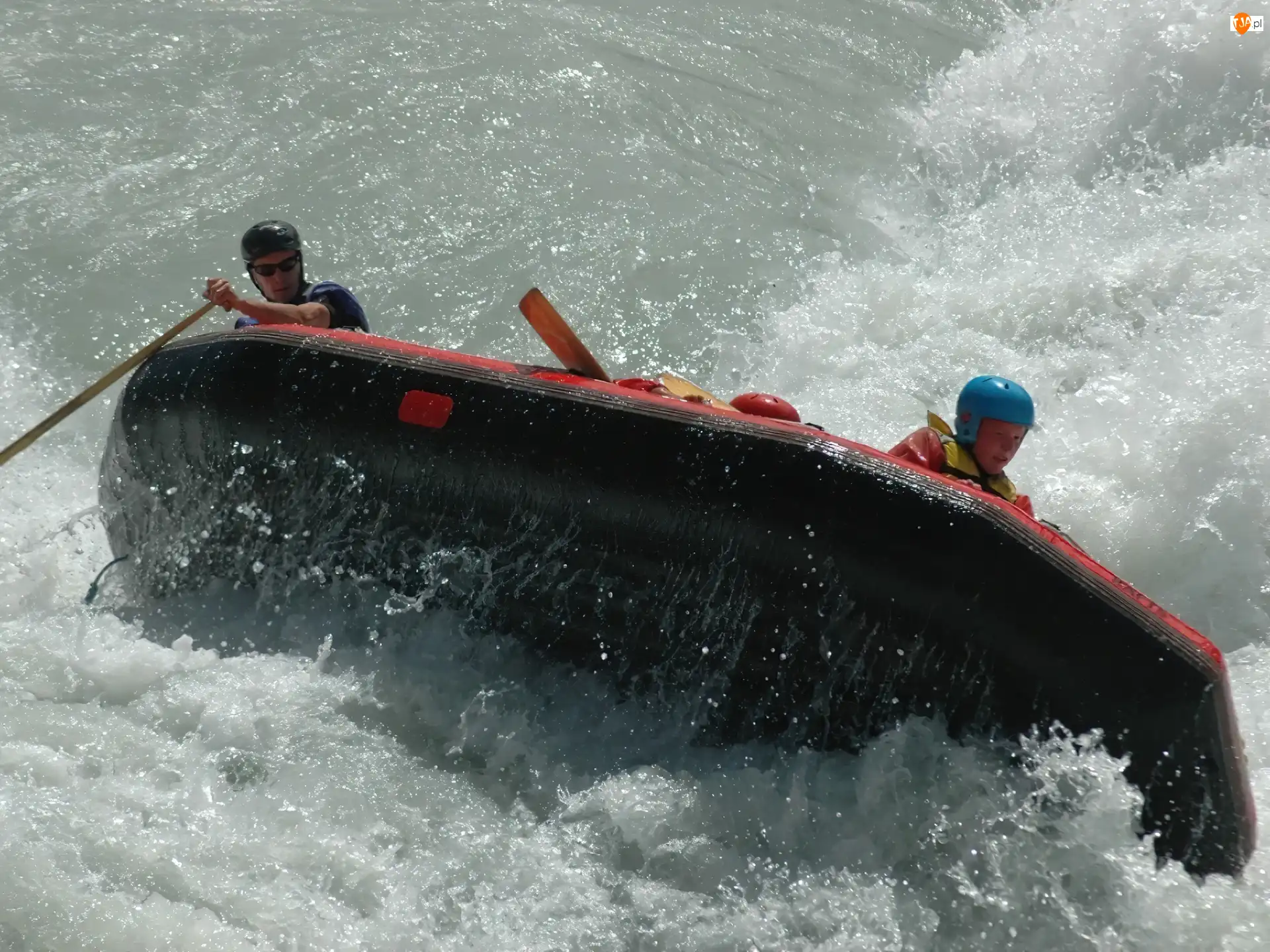 rzeka, ponton, spływ, Rafting, wiosła