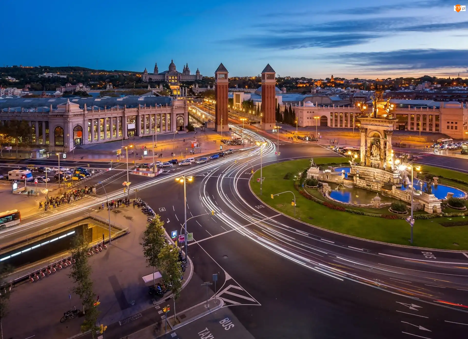 Miasta, Hiszpania, Panorama, Autostrada, Barcelona